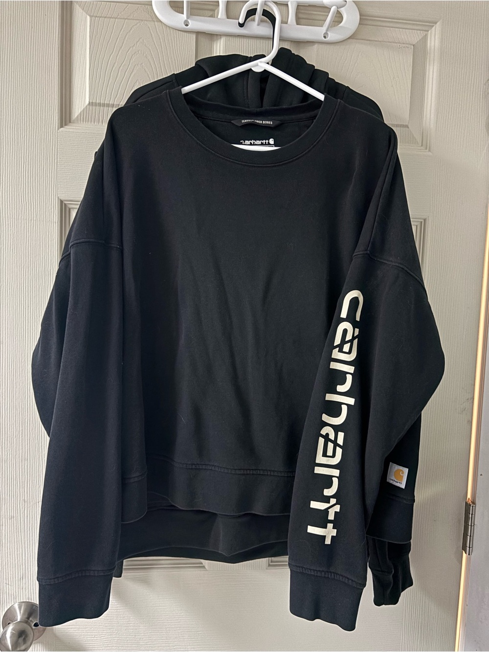 Carhartt Black Crewneck Sweatshirt with Sleeve Logo